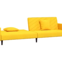 Canapé-lit à 2 Places Avec Deux Oreillers Jaune Velours 17 Canapé-lit à 2 Places Avec Deux Oreillers Jaune Velours -Promos Chesteris Boutique canape 21997277