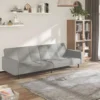 Canapé-lit à 2 Places Gris Clair Microfibre