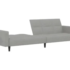 Canapé-lit à 2 Places Gris Clair Microfibre 14 Canapé-lit à 2 Places Gris Clair Microfibre -Promos Chesteris Boutique canape 21997351