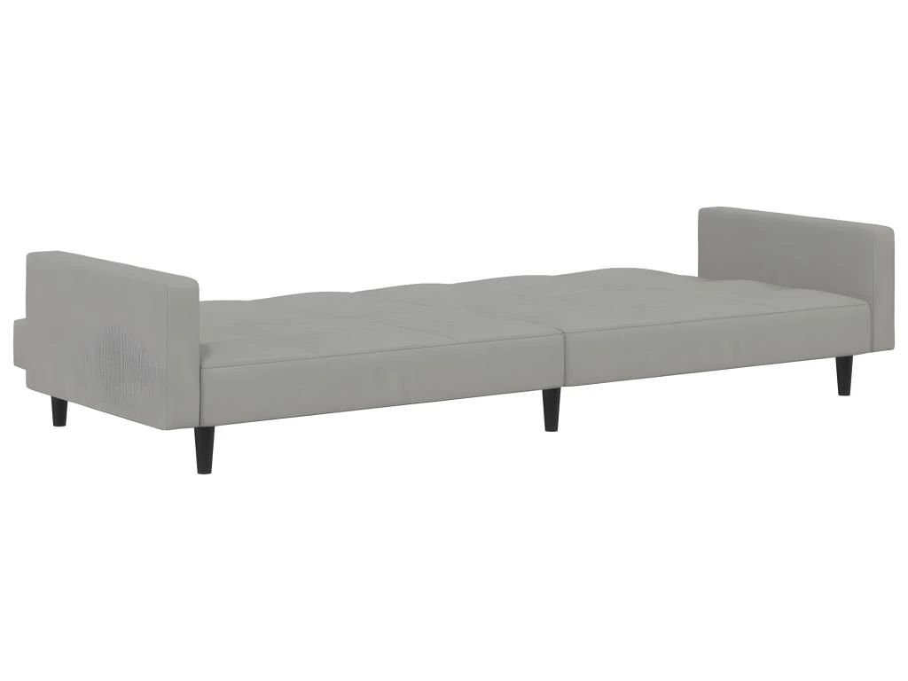 Canapé-lit à 2 Places Gris Clair Microfibre 6 Canapé-lit à 2 Places Gris Clair Microfibre – Image 6