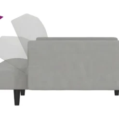 Canapé-lit à 2 Places Gris Clair Microfibre 17 Canapé-lit à 2 Places Gris Clair Microfibre -Promos Chesteris Boutique canape 21997357