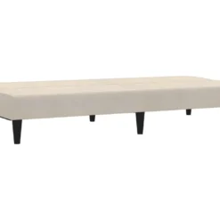 Canapé-lit à 2 Places Crème Tissu Microfibre 15 Canapé-lit à 2 Places Crème Tissu Microfibre -Promos Chesteris Boutique canape 21998863