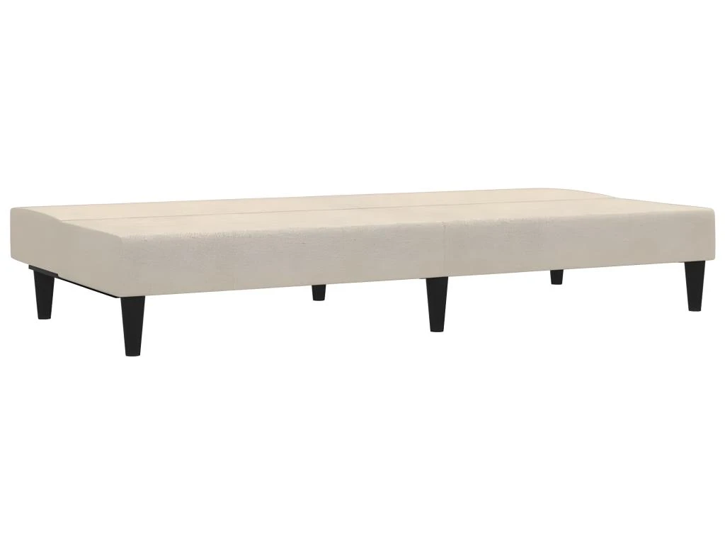 Canapé-lit à 2 Places Crème Tissu Microfibre 6 Canapé-lit à 2 Places Crème Tissu Microfibre – Image 6