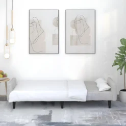 Canapé-lit à 2 Places Gris Clair Tissu Microfibre -Promos Chesteris Boutique canape 21998897