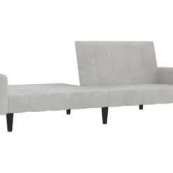 Canapé-lit à 2 Places Gris Clair Tissu Microfibre -Promos Chesteris Boutique canape 21998901