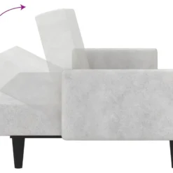 Canapé-lit à 2 Places Gris Clair Tissu Microfibre -Promos Chesteris Boutique canape 21998907