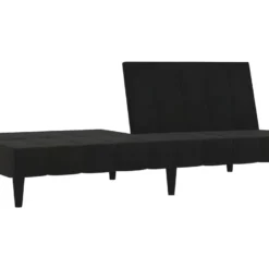 Canapé-lit à 2 Places Noir Tissu Microfibre 14 Canapé-lit à 2 Places Noir Tissu Microfibre -Promos Chesteris Boutique canape 21998979