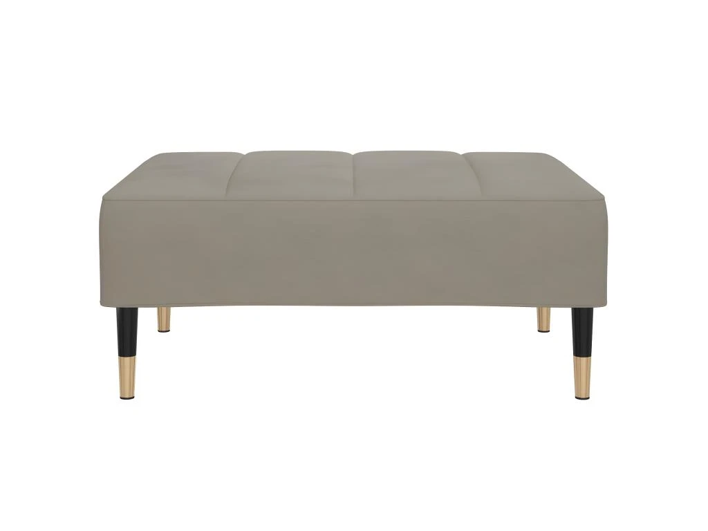 Canapé-lit 2 Places Avec Tabouret Gris Clair Velours 10 Canapé-lit 2 Places Avec Tabouret Gris Clair Velours – Image 10