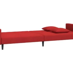 Canapé-lit à 2 Places Et Deux Oreillers Rouge Bordeaux Velours 16 Canapé-lit à 2 Places Et Deux Oreillers Rouge Bordeaux Velours -Promos Chesteris Boutique canape 21999275