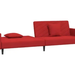 Canapé-lit à 2 Places Et Deux Oreillers Rouge Bordeaux Velours 17 Canapé-lit à 2 Places Et Deux Oreillers Rouge Bordeaux Velours -Promos Chesteris Boutique canape 21999277