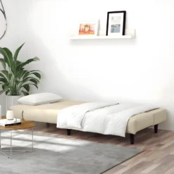 Canapé-lit à 2 Places Crème Velours -Promos Chesteris Boutique canape 21999307