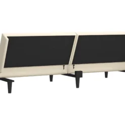 Canapé-lit à 2 Places Crème Velours -Promos Chesteris Boutique canape 21999315