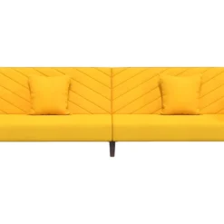 Canapé-lit 2 Places 2 Oreillers Et Repose-pied Jaune Velours 14 Canapé-lit 2 Places 2 Oreillers Et Repose-pied Jaune Velours -Promos Chesteris Boutique canape 21999507