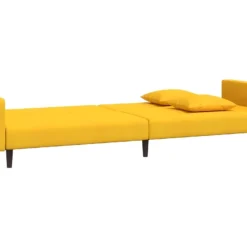 Canapé-lit 2 Places 2 Oreillers Et Repose-pied Jaune Velours 16 Canapé-lit 2 Places 2 Oreillers Et Repose-pied Jaune Velours -Promos Chesteris Boutique canape 21999511