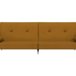 Canapé-lit à 2 Places Avec Deux Oreillers Marron Velours -Promos Chesteris Boutique canape 21999765