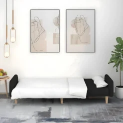 Canapé-lit à 2 Places Noir Tissu -Promos Chesteris Boutique canape 22000021