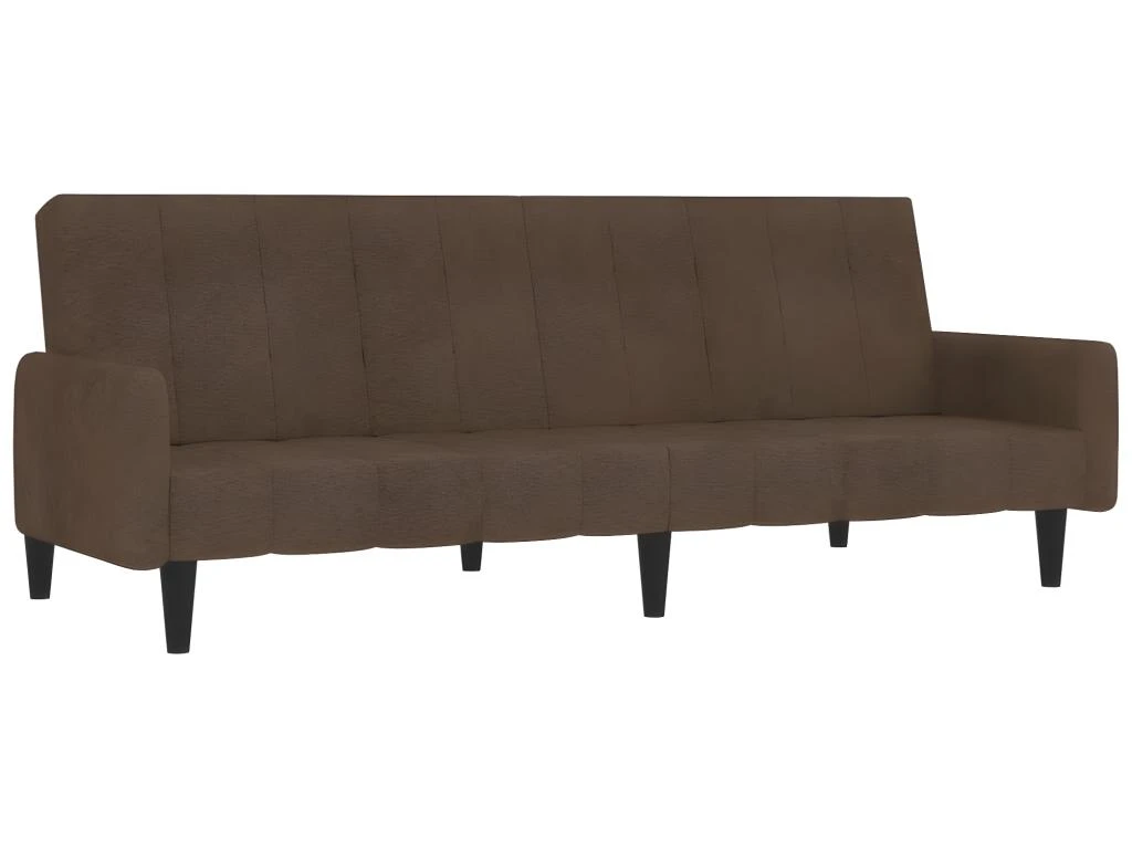 Canapé-lit à 2 Places Marron Tissu Microfibre 2 Canapé-lit à 2 Places Marron Tissu Microfibre – Image 2