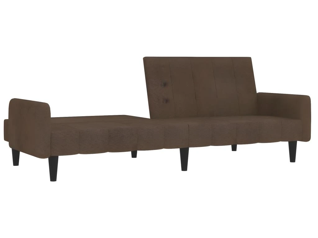 Canapé-lit à 2 Places Marron Tissu Microfibre 5 Canapé-lit à 2 Places Marron Tissu Microfibre – Image 5