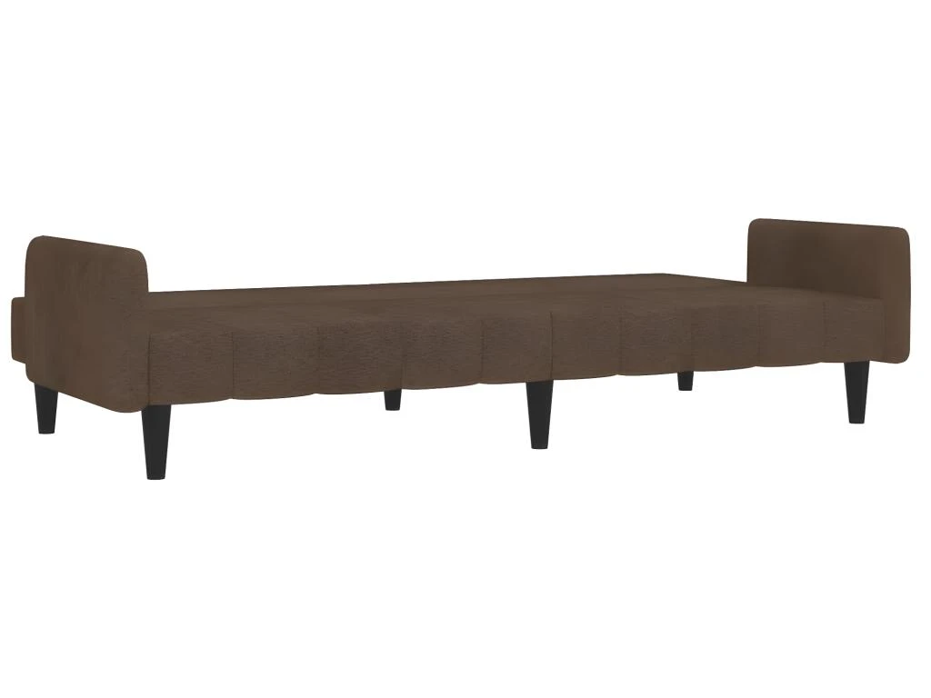 Canapé-lit à 2 Places Marron Tissu Microfibre 6 Canapé-lit à 2 Places Marron Tissu Microfibre – Image 6