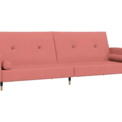Canapé-lit à 2 Places Avec Repose-pied Rose Velours -Promos Chesteris Boutique canape 22000683