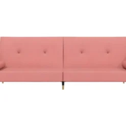 Canapé-lit à 2 Places Avec Repose-pied Rose Velours -Promos Chesteris Boutique canape 22000685