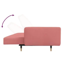 Canapé-lit à 2 Places Avec Repose-pied Rose Velours -Promos Chesteris Boutique canape 22000689