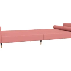 Canapé-lit à 2 Places Avec Repose-pied Rose Velours -Promos Chesteris Boutique canape 22000693