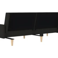 Canapé-lit à 2 Places Avec Repose-pied Noir Tissu -Promos Chesteris Boutique canape 22000707