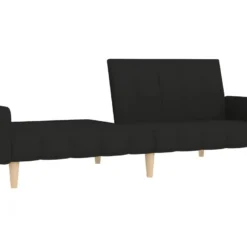 Canapé-lit à 2 Places Avec Repose-pied Noir Tissu -Promos Chesteris Boutique canape 22000711