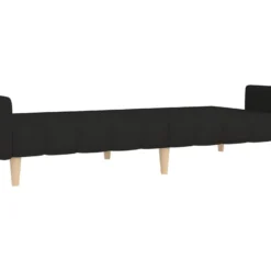 Canapé-lit à 2 Places Avec Repose-pied Noir Tissu -Promos Chesteris Boutique canape 22000713