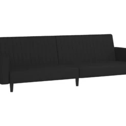 Canapé-lit à 2 Places Avec Repose-pied Noir Velours -Promos Chesteris Boutique canape 22000927