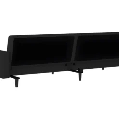 Canapé-lit à 2 Places Avec Repose-pied Noir Velours -Promos Chesteris Boutique canape 22000931