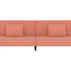 Canapé-lit à 2 Places Avec Deux Oreillers Rose Velours -Promos Chesteris Boutique canape 22001183