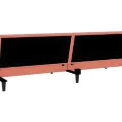 Canapé-lit à 2 Places Avec Deux Oreillers Rose Velours -Promos Chesteris Boutique canape 22001185