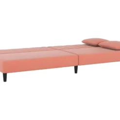 Canapé-lit à 2 Places Avec Deux Oreillers Rose Velours -Promos Chesteris Boutique canape 22001191