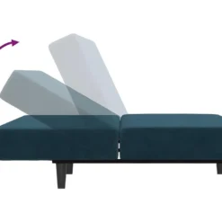 Canapé-lit à 2 Places Bleu Velours -Promos Chesteris Boutique canape 22001211