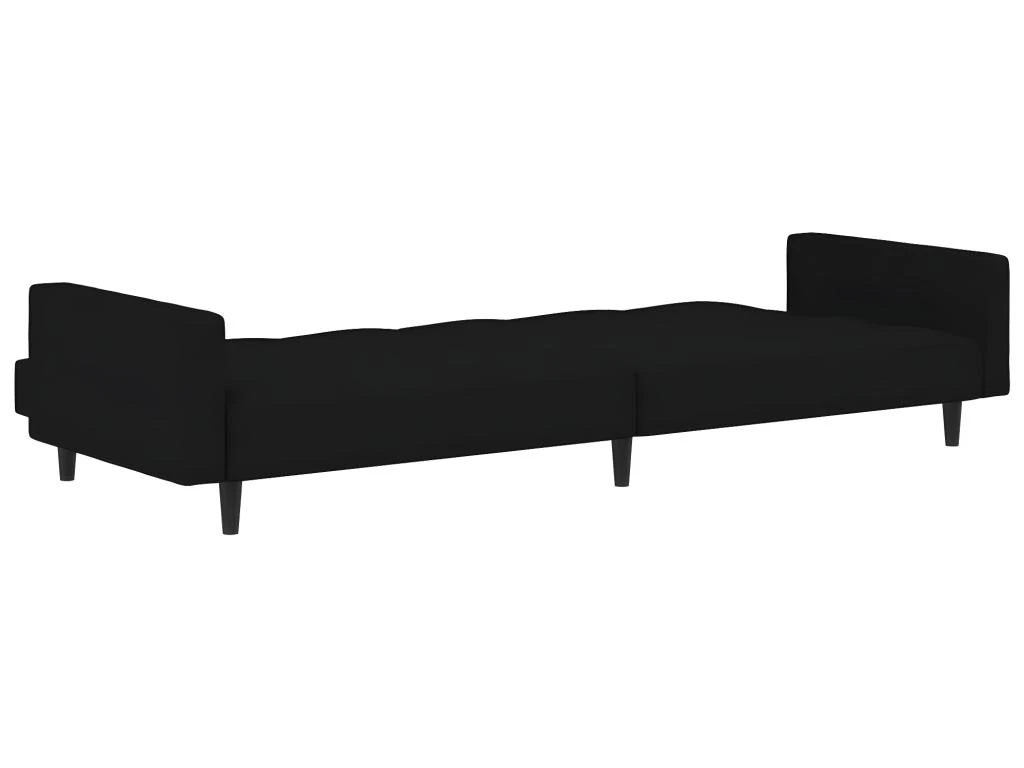 Canapé-lit à 2 Places Noir Microfibre 7 Canapé-lit à 2 Places Noir Microfibre – Image 7
