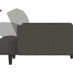 Canapé-lit à 2 Places Gris Foncé Microfibre 17 Canapé-lit à 2 Places Gris Foncé Microfibre -Promos Chesteris Boutique canape 22002121