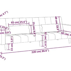Canapé-lit 2 Places 2 Oreillers Repose-pied Vert Clair Velours -Promos Chesteris Boutique canape 22002959