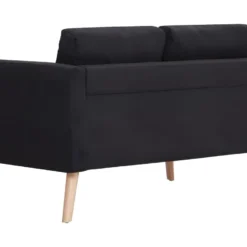 Canapé à 2 Places Tissu Noir -Promos Chesteris Boutique canape 22003175