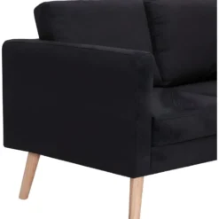 Canapé à 2 Places Tissu Noir -Promos Chesteris Boutique canape 22003179