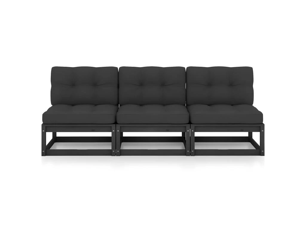 Canapé 3 Places Avec Coussins Bois De Pin Massif 2 Canapé 3 Places Avec Coussins Bois De Pin Massif – Image 2