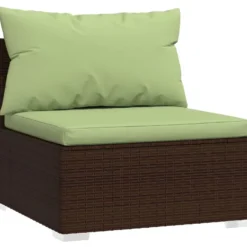 Canapé 4 Places Avec Coussins Marron Résine Tressée -Promos Chesteris Boutique canape 22003349