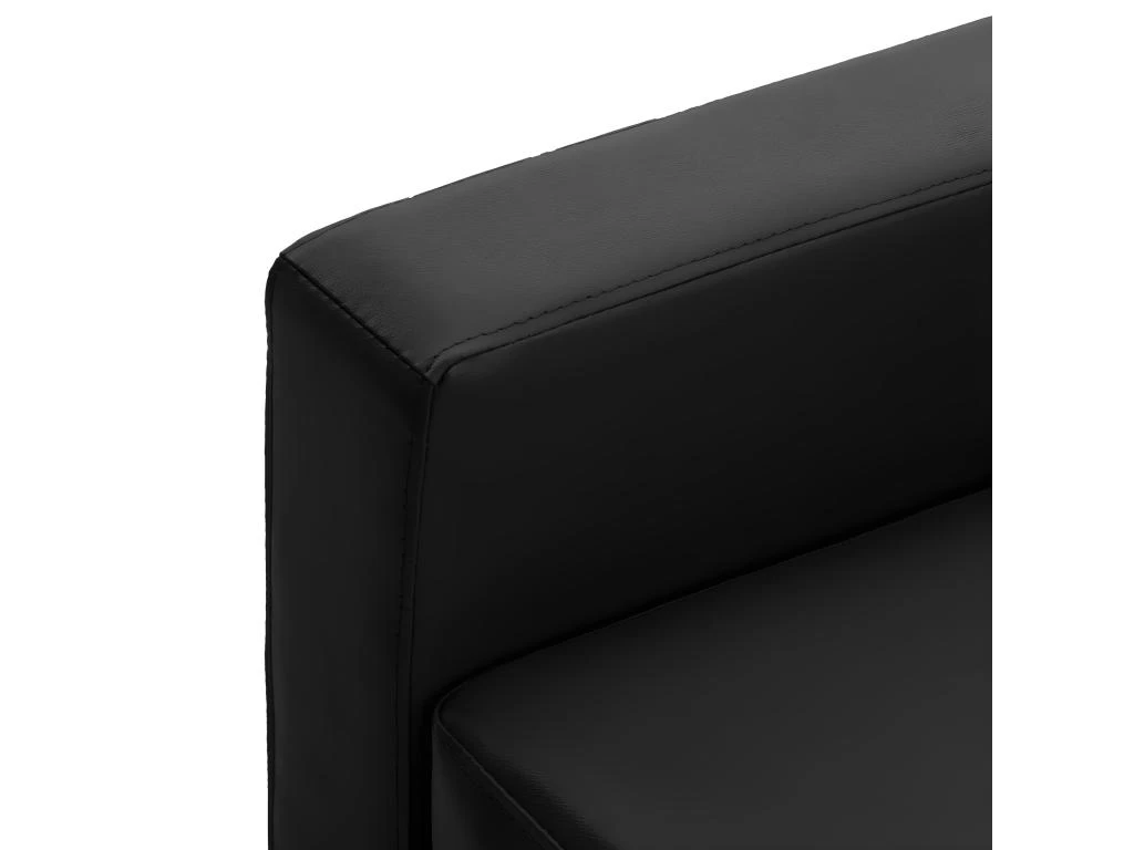 Canapé à 2 Places Noir Similicuir 6 Canapé à 2 Places Noir Similicuir – Image 6