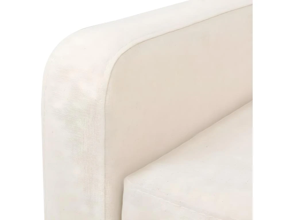 Canapé à 2 Places Tissu Blanc Crème 5 Canapé à 2 Places Tissu Blanc Crème – Image 5