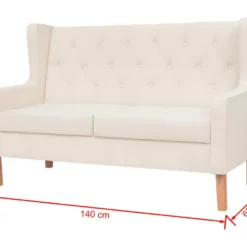 Canapé à 2 Places Tissu Blanc Crème 13 Canapé à 2 Places Tissu Blanc Crème -Promos Chesteris Boutique canape 22004155