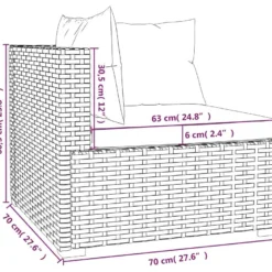 Canapé 3 Places Avec Coussins Noir Résine Tressée 11 Canapé 3 Places Avec Coussins Noir Résine Tressée -Promos Chesteris Boutique canape 22005067
