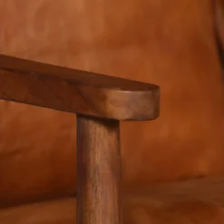 Canapé à 2 Places Cuir Véritable Avec Bois D'acacia Marron 17 Canapé à 2 Places Cuir Véritable Avec Bois D'acacia Marron -Promos Chesteris Boutique canape 22005483