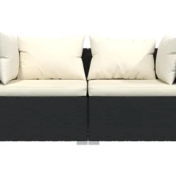 Canapé 2 Places Avec Coussins Noir Résine Tressée 11 Canapé 2 Places Avec Coussins Noir Résine Tressée -Promos Chesteris Boutique canape 22005593