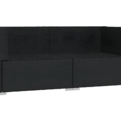 Canapé 2 Places Avec Coussins Noir Résine Tressée 12 Canapé 2 Places Avec Coussins Noir Résine Tressée -Promos Chesteris Boutique canape 22005595